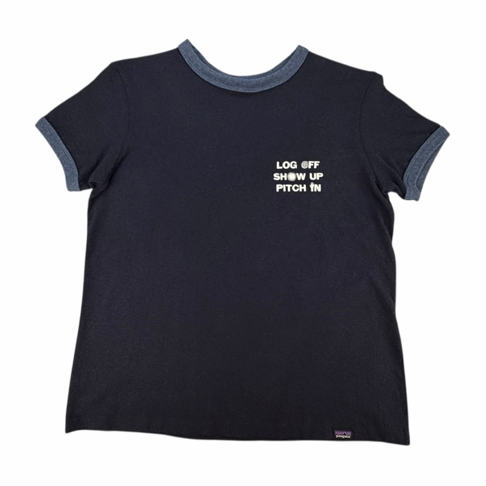 Patagonia Women’s Cta Ringer Responsibili-tee In New Navy Size Small